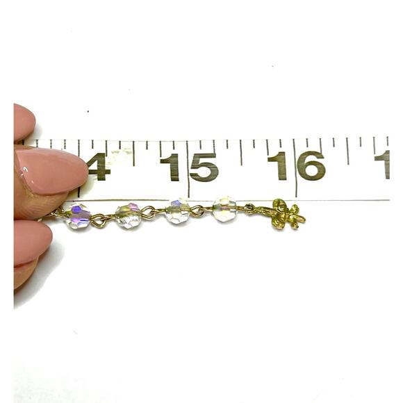 VENDOME Necklace AB Glass Bead Pearl Clear Gold Vtg Estate Jewelry Vintage N19 - Picture 9 of 9